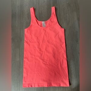 NWOT Prime Cut Neon Coral Nylon Spandex Tank Top One Size Y2K Summer Essential